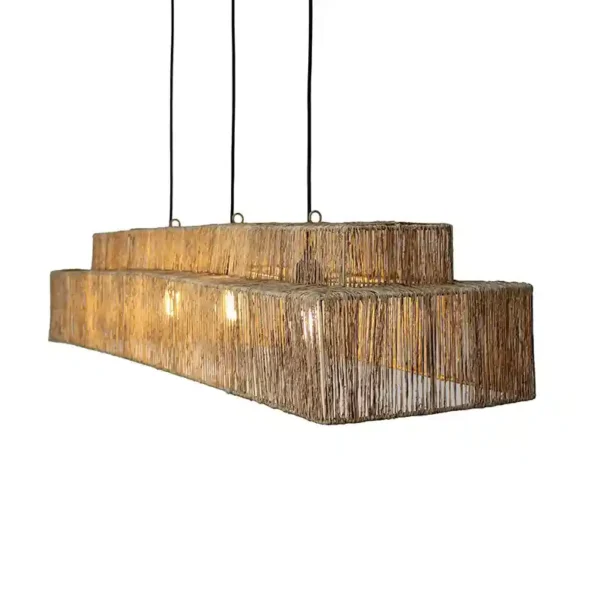 Jute hanglamp Pacha – rechthoekige hanglamp – 4Shine - Afbeelding 2