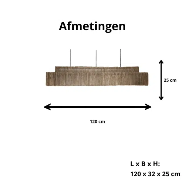 Jute hanglamp Pacha – rechthoekige hanglamp – 4Shine - Afbeelding 4