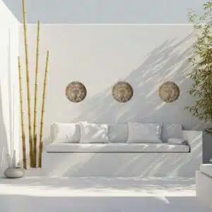 Ronde jute wandlamp Jairo - 4Shine