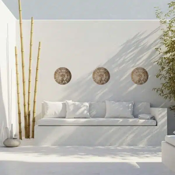Ronde jute wandlamp Jairo - 4Shine
