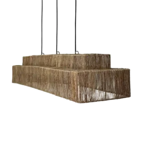 Jute hanglamp Pacha – rechthoekige hanglamp – 4Shine