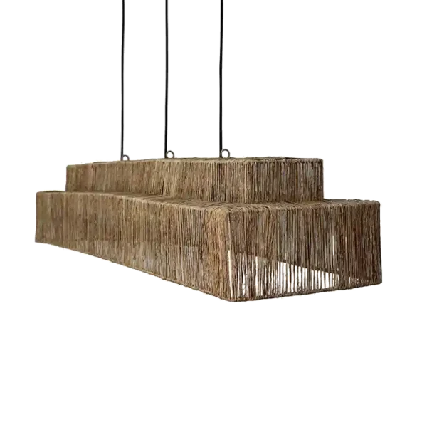 Jute hanglamp Pacha – rechthoekige hanglamp – 4Shine