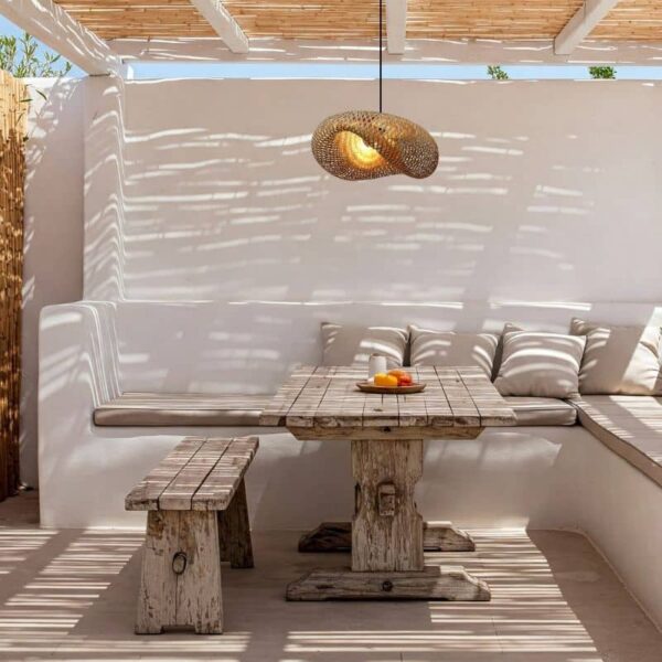 Bamboe hanglamp Sanso - ronde bamboe hanglamp - 4Shine