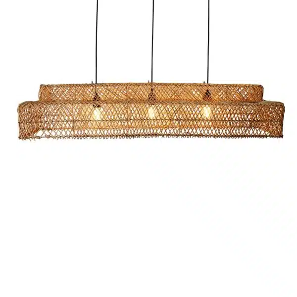 Rotan hanglamp Pacha - rechthoekige rotan hanglamp - 4Shine - Afbeelding 3