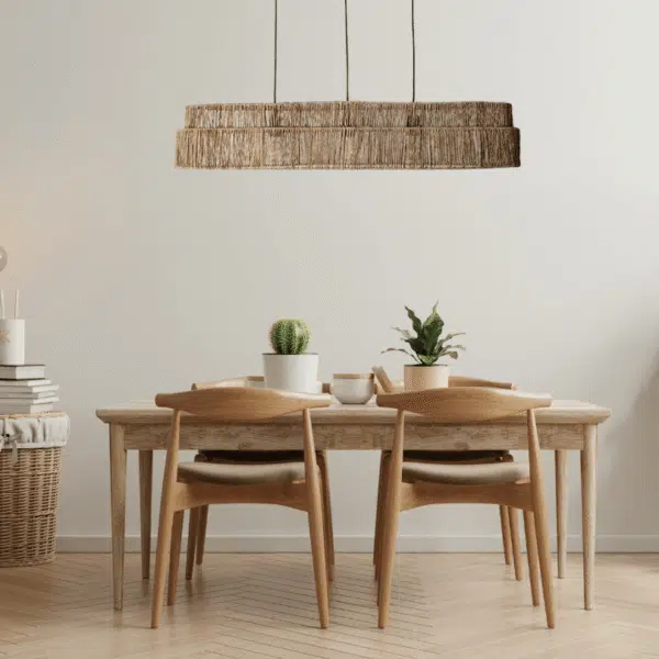 Ovale jute hanglamp Mano - 4Shine - Afbeelding 3