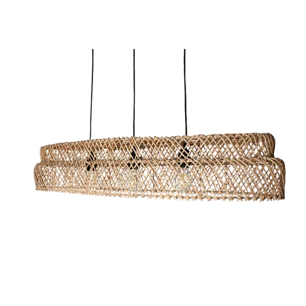 Rotan Hanglamp Mano - ovale rotan hanglmap - 4shine