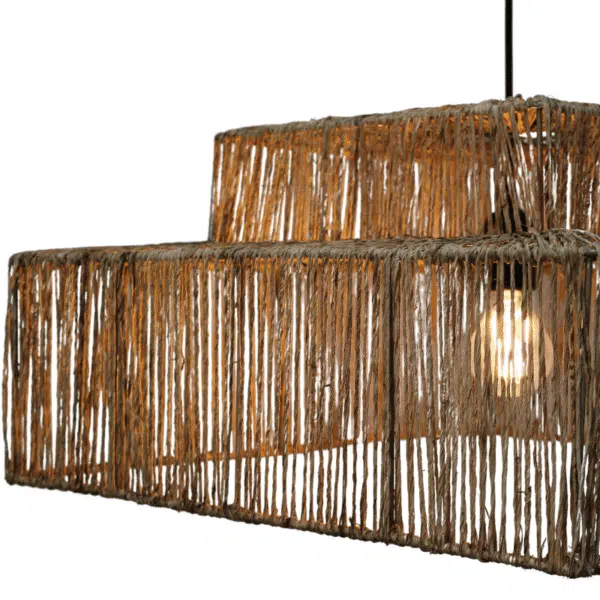 Vierkante jute hanglamp Zenon - 4Shine - Afbeelding 4