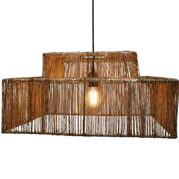 Vierkante jute hanglamp Zenon - 4Shine - Afbeelding 5