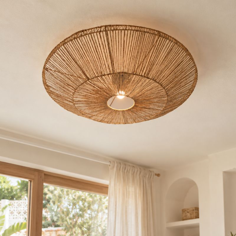Ronde jute plafonniere Bella -Ø80cm- 4Shine