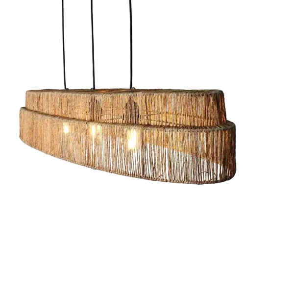 Ovale jute hanglamp Mano - 4Shine