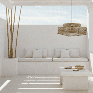 Vierkante rotan hanglamp Zenon - 4Shine