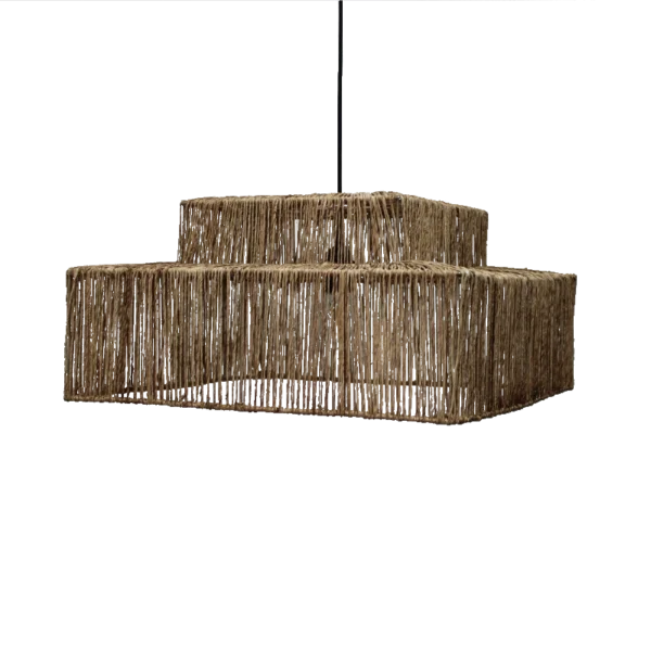 Vierkante jute hanglamp Zenon - 4Shine - Afbeelding 3