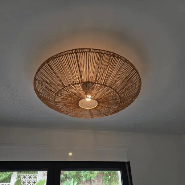 Ronde jute plafonniere Bella - 4Shine - Afbeelding 2