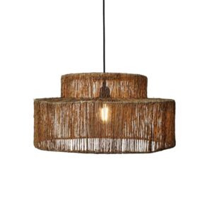 Ronde jute hanglamp Isla -Ø50cm- 4Shine