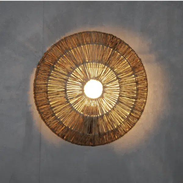 Ronde jute wandlamp Jairo - 4Shine - Afbeelding 4