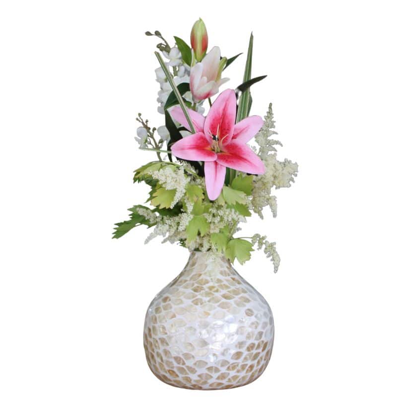 Vaas Lilly - bamboe & Capiz vaas - 4Shine