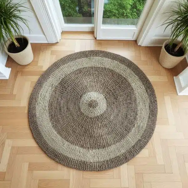 Zeegras + palm vloerkleed rond - 4shine