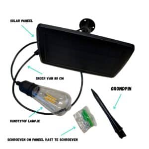 SOLAR paneel met draad & kunststof lampje