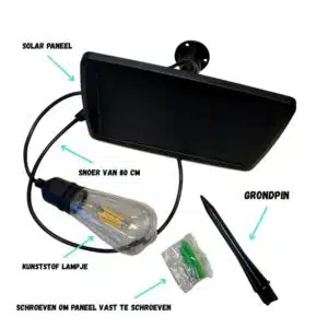 SOLAR paneel met draad & kunststof lampje