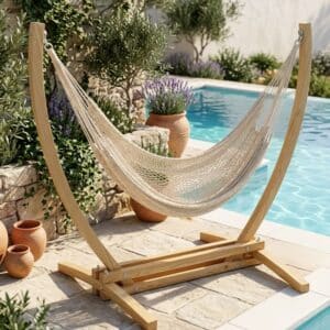 Macramé hangmat stoel - sfeer - 4shine - voor in de tuin