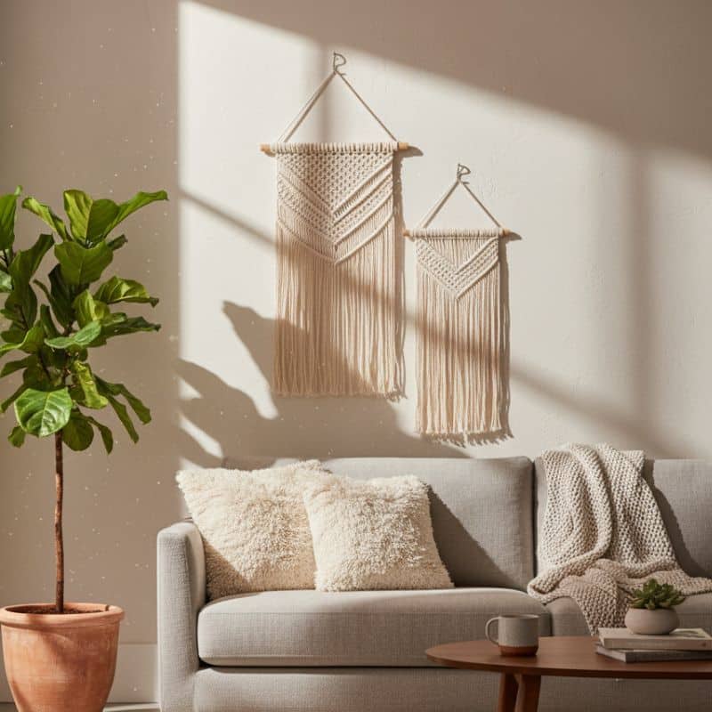 Macramé muurdecoratie Cava - Set van 2 - 4shine